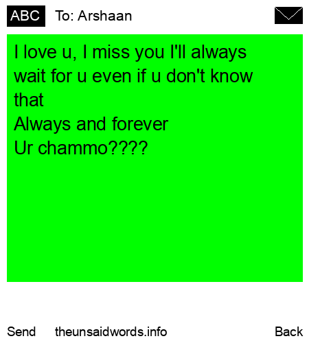unsent message to Arshaan