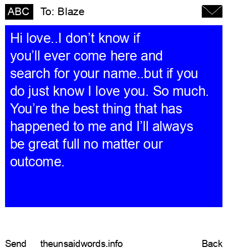 unsent message to Blaze