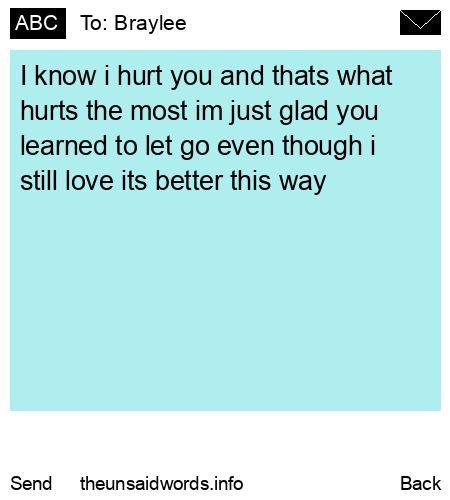 unsent message to Braylee