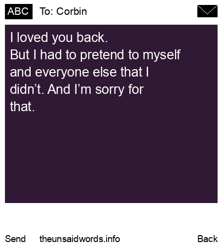 unsent message to Corbin