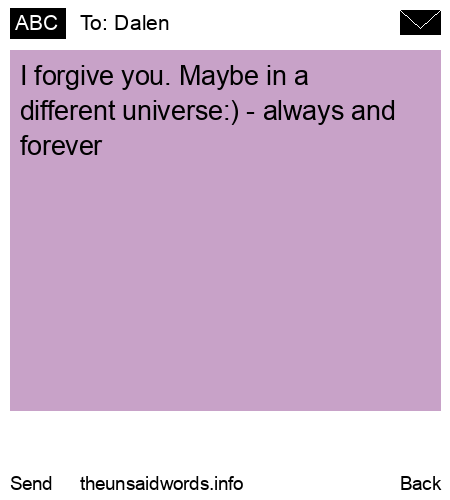 unsent message to Dalen