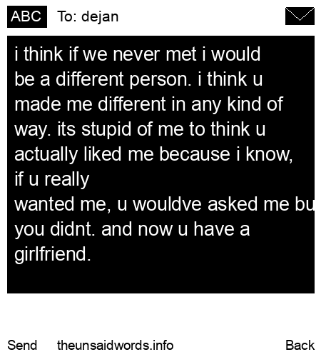 unsent message to dejan