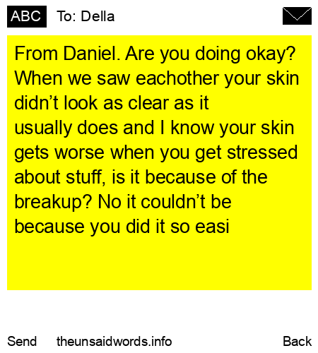 unsent message to Della