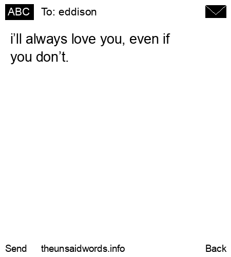 unsent message to eddison