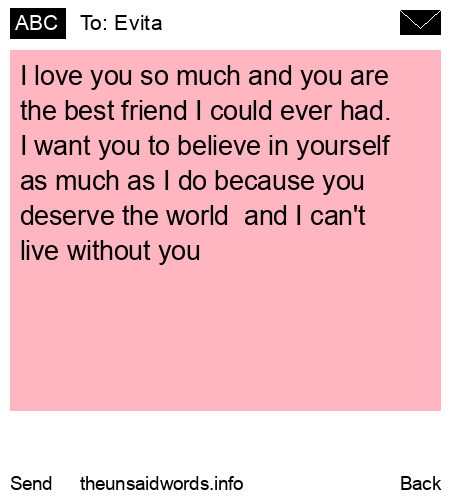unsent message to Evita