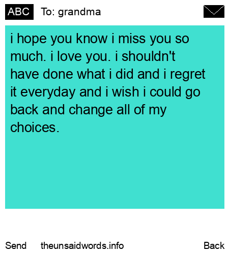 unsent message to grandma