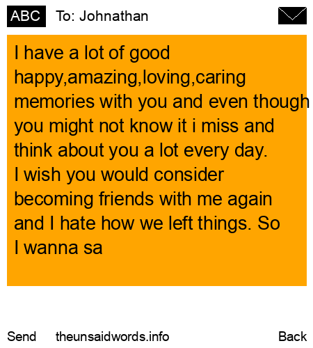 unsent message to Johnathan