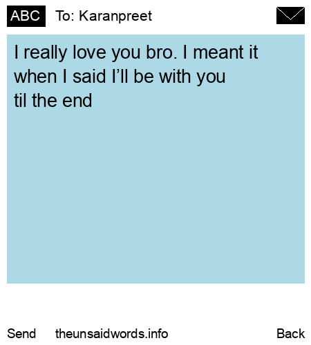 unsent message to Karanpreet