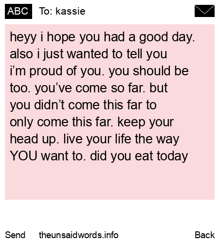 unsent message to kassie