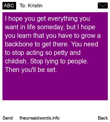unsent message to Kristin