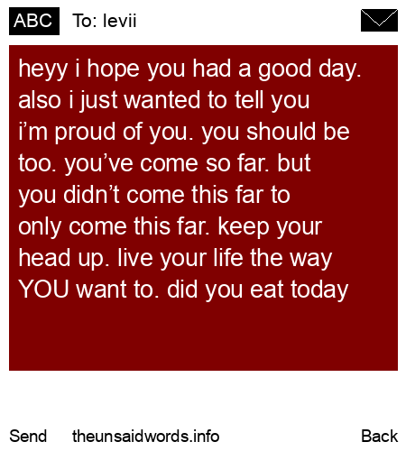unsent message to levii