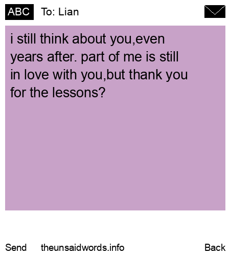 unsent message to Lian