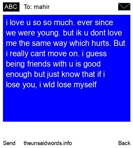 unsent message to mahir