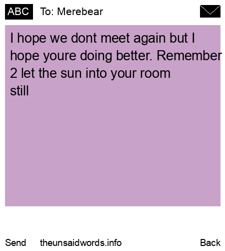 unsent message to Merebear