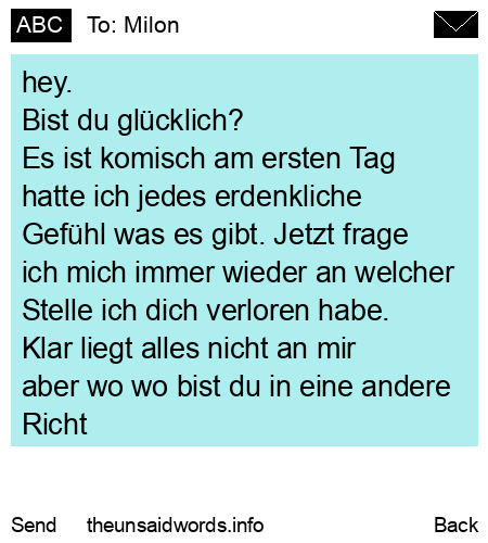 unsent message to Milon