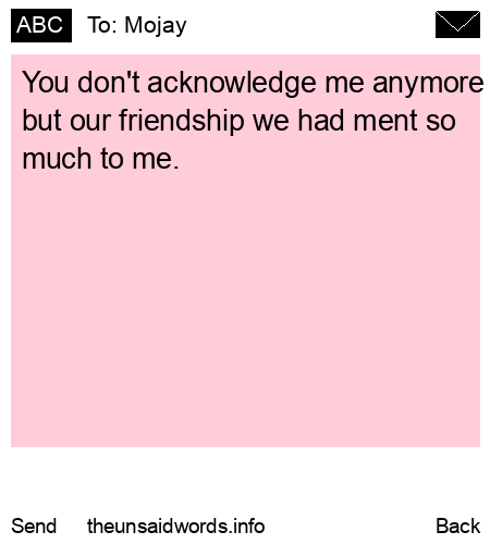 unsent message to Mojay