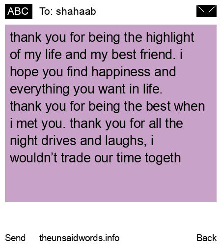 unsent message to shahaab