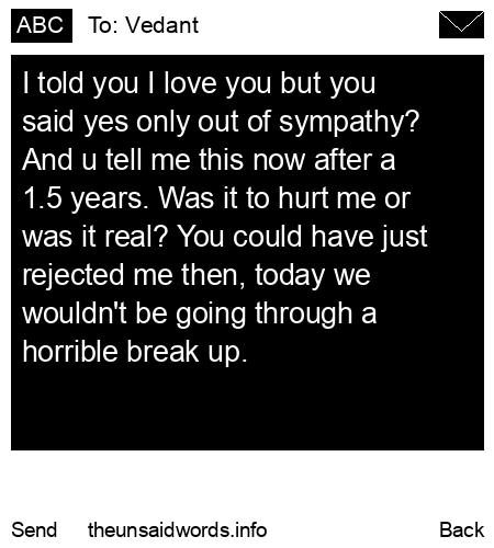 unsent message to Vedant