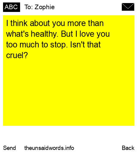 unsent message to Zophie