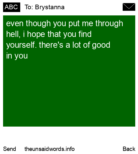 unsent message to Brystanna