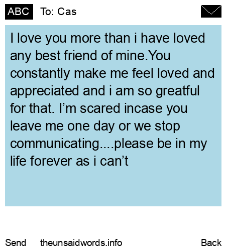 unsent message to Cas