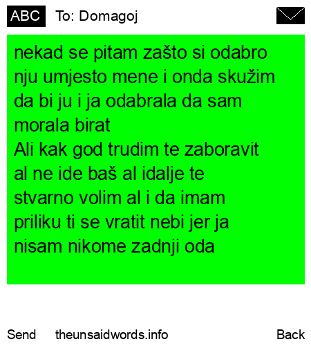 unsent message to Domagoj