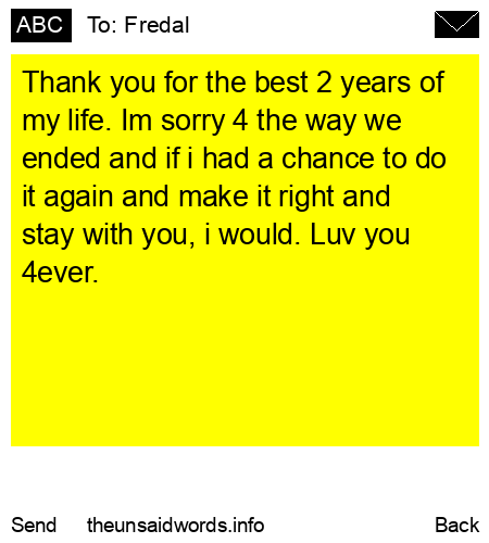 unsent message to Fredal