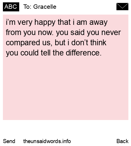 unsent message to Gracelle