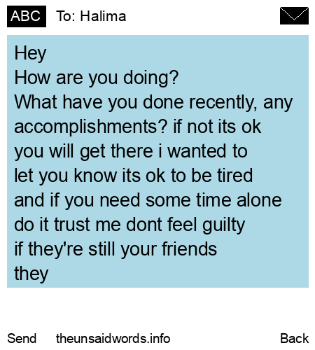 unsent message to Halima