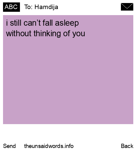unsent message to Hamdija