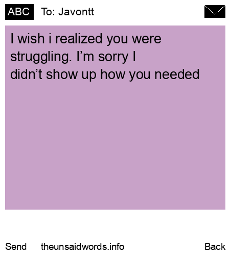 unsent message to Javontt