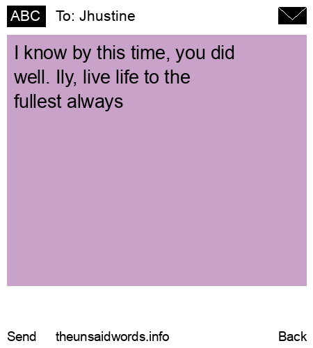 unsent message to Jhustine 