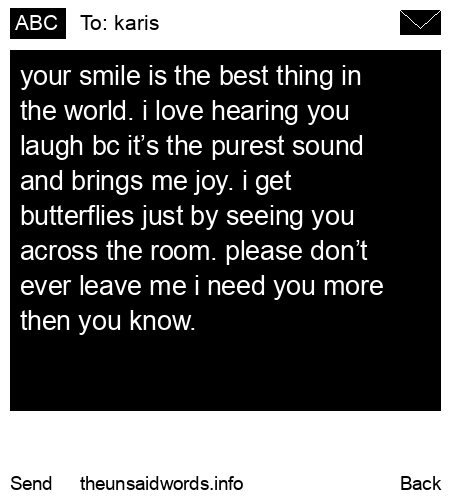 unsent message to karis