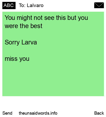 unsent message to Lalvaro