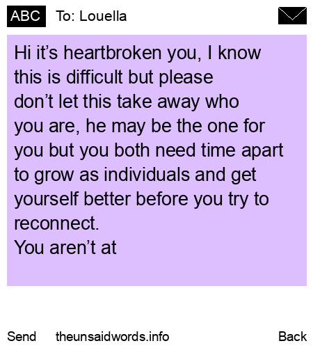 unsent message to Louella