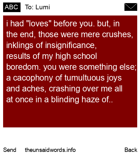 unsent message to Lumi