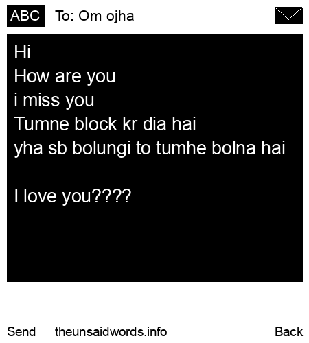 unsent message to Om ojha