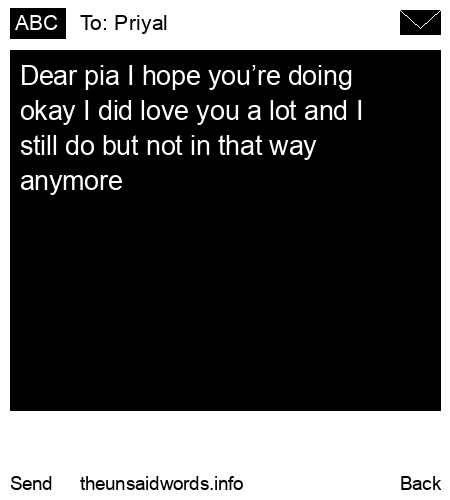 unsent message to Priyal