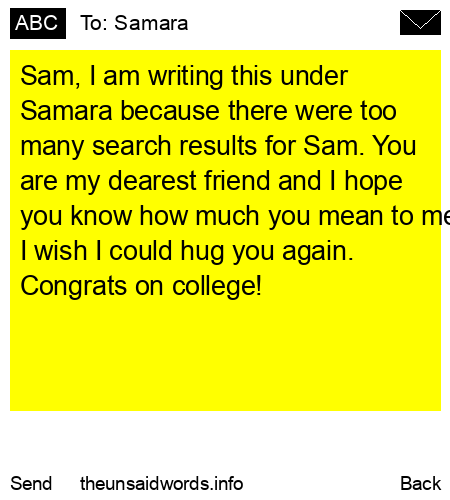 unsent message to Samara