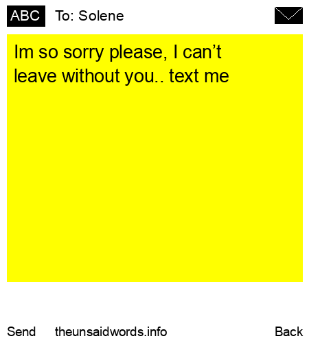 unsent message to Solene