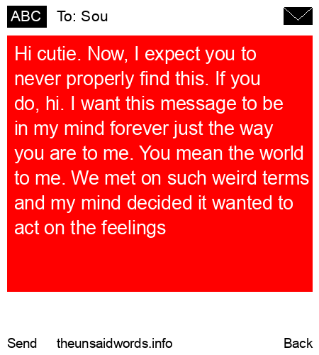 unsent message to Sou