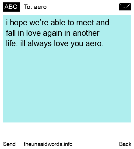 unsent message to aero 