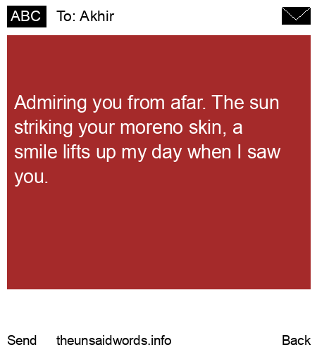 unsent message to Akhir