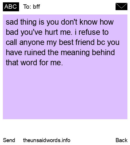 unsent message to bff