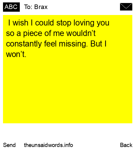 unsent message to Brax 