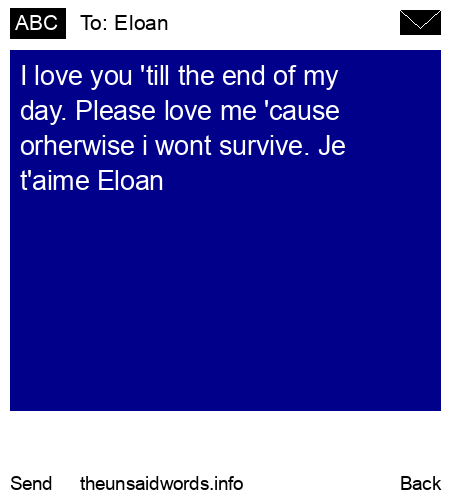 unsent message to Eloan
