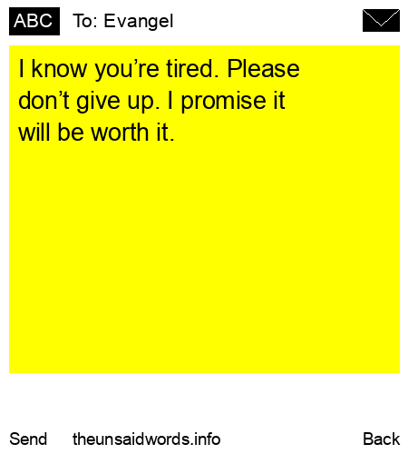 unsent message to Evangel
