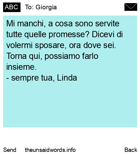 unsent message to Giorgia
