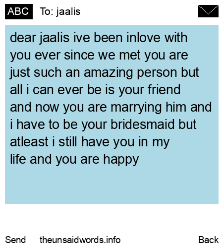 unsent message to jaalis