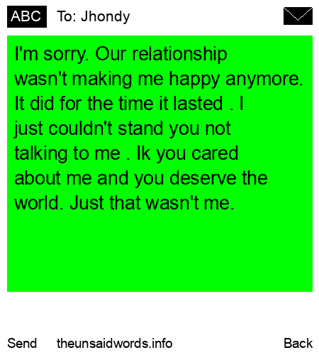 unsent message to Jhondy